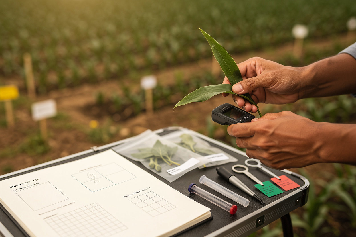 Naila Abdi field trial research plots and crop science experimental design in Bloemfontein
